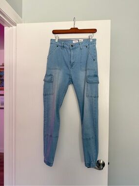 VINCE BLUE NEW YORK JEANS Blue Cargo Jogger Jeans - Jr. Women